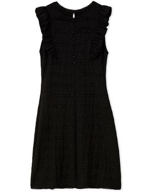 SNIDEL Cut Work Lace Mini Dress - Black