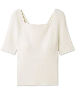 SNIDEL Sustainable Ribbon Backless Knit Tops - White