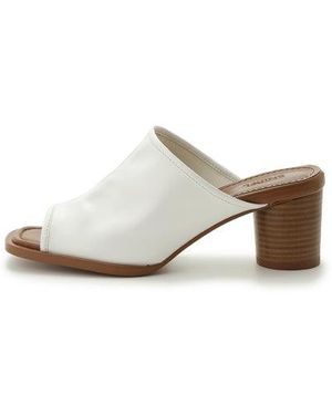 SNIDEL Sabot Open Toe Heeled Sandals - White