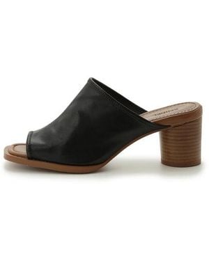 SNIDEL Sabot Open Toe Heeled Sandals - Brown