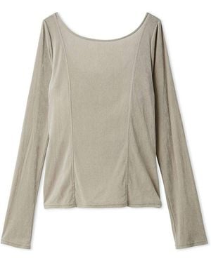SNIDEL Velour Top With Built-In Bra - Natural
