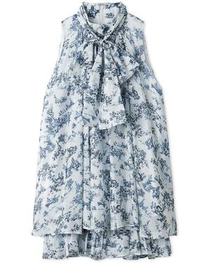 SNIDEL Gathered Sleeveless Blouse Set - Blue