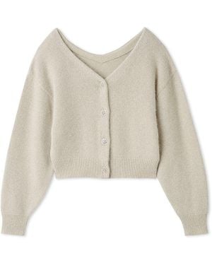 SNIDEL Fox Jeweled Cardigan - Natural