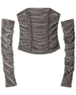 SNIDEL Detachable Sleeve Corset Top - White