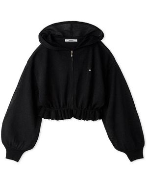 SNIDEL Cooling Touch Sheer Knit Hoodie - Black