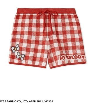 SNIDEL [My Melody] Jacquard Knit Shorts - Red