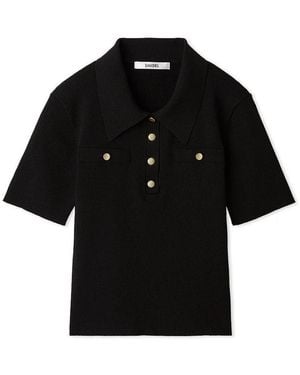 SNIDEL Polo Knit Pullover - Black