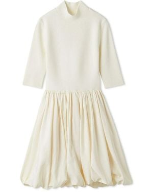 SNIDEL Balloon Docking Mini Knit Dress - White