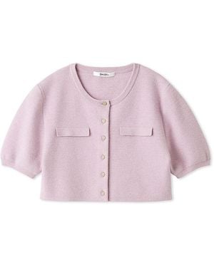 SNIDEL Half-Sleeve Cropped Cardigan - Pink
