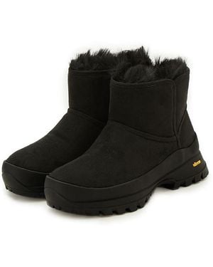SNIDEL Vibram Collaboration Faux Mouton Boots - Black