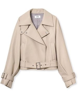 SNIDEL Cropped Trench Jacket - Natural