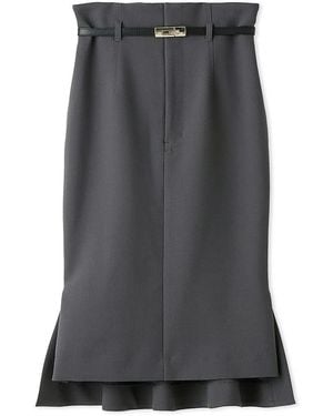 SNIDEL Belted Mid-Length Pencil Skirt - Black