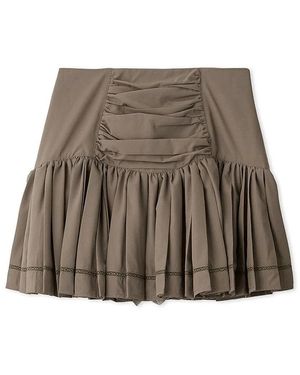 SNIDEL Cotton-Like Frill Short Skirt - Brown