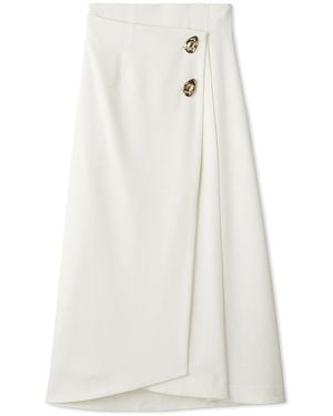 SNIDEL Wrap-Pleat Skirt - White