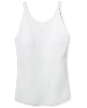 SNIDEL Sleeveless Ribbed Knit Tank Top - White