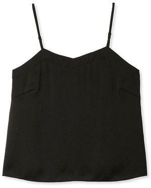 SNIDEL Sustainable Acetate Satin Cami Tops - Black