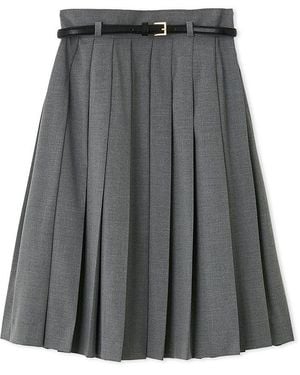 SNIDEL Mid-Length Skirt With Belt - Gray