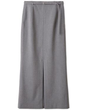 SNIDEL Sustainable High-Waisted Maxi Pencil Slit Skirt - Gray
