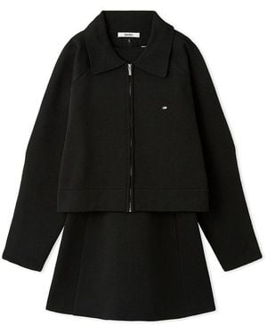 SNIDEL Chic Sleeveless Mini Dress With Matching Cropped Blazer - Black