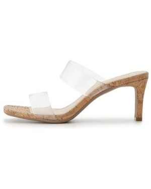 SNIDEL Sheer Slip Heeled Mule Sandals - Natural