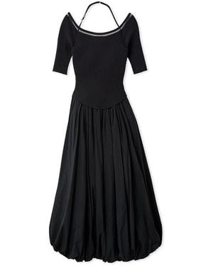 SNIDEL 【Chacott】Knit Balloon Dress - Black