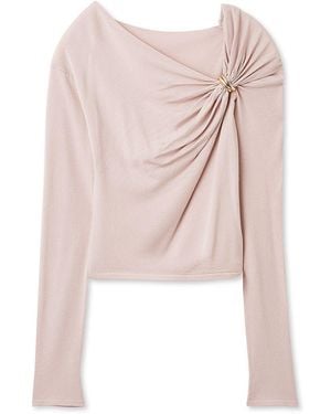 SNIDEL Metal Detail Draped Knit Pullover - Pink