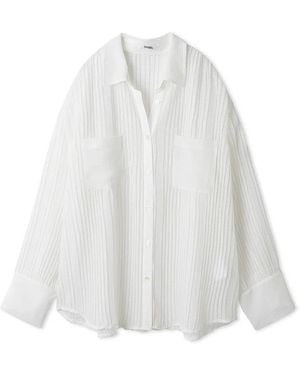 SNIDEL Sheer Pleated Shirt - White