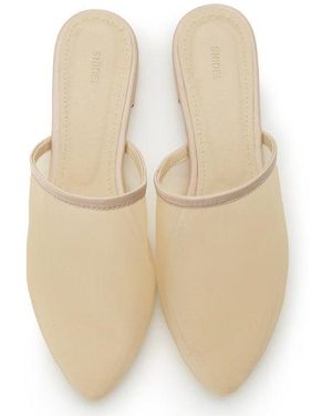 SNIDEL Sheer Tulle Flat Sandal - Natural