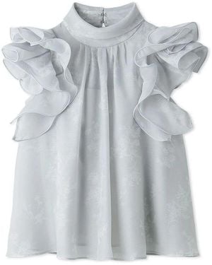 SNIDEL Organza Ruffle Blouse - Gray