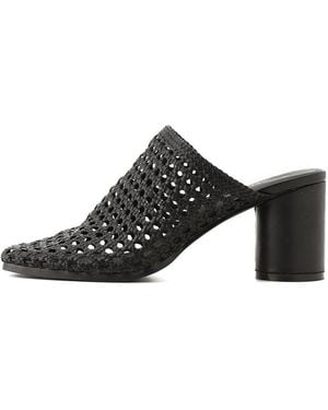 SNIDEL Mesh Sabot Heeled Sandals - Black