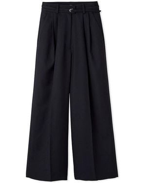 SNIDEL High Waist Pleated Wide-Leg Pants - Blue