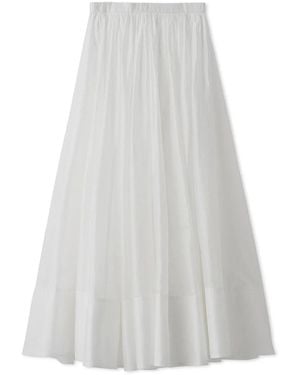 SNIDEL Gathered Volume Flare Skirt - White