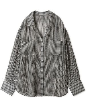 SNIDEL Sheer Pleated Shirt - Gray