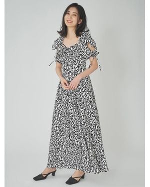 SNIDEL Sleeve Design Square Neck Dress - White