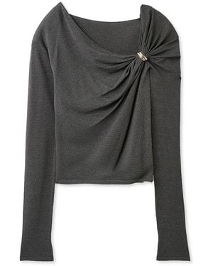 SNIDEL Metal Detail Draped Knit Pullover - Black