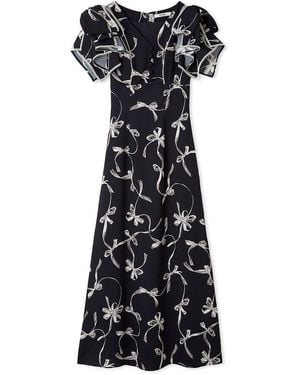 SNIDEL Sustainable Ribbon Print Dress - Black