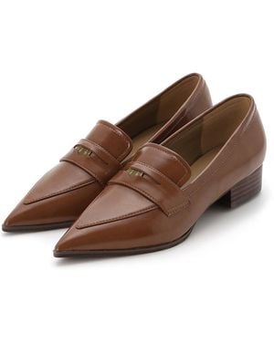 SNIDEL Flat Low Heel Pointed Toe Loafer - Brown