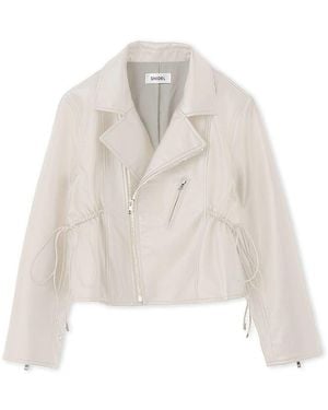 SNIDEL Trendy Pu Leather Jacket - White