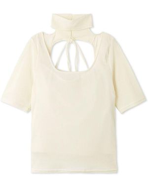 SNIDEL Flocky Tulle Cut Pullover - White