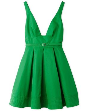 SNIDEL Taffeta Trendy Layered Mini Dress - Green