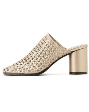 SNIDEL Mesh Sabot Heeled Sandals - Natural