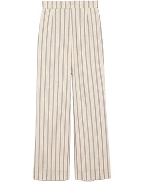 SNIDEL High Waisted Straight Cut Linen Pants - Natural