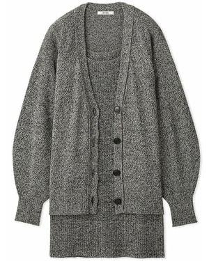 SNIDEL Mini Knit Set Dress - Gray