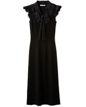 SNIDEL Sustainable Frill Collar Layered Dress - Black