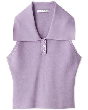 SNIDEL Sustainable Knit Pullover With Collar - Purple