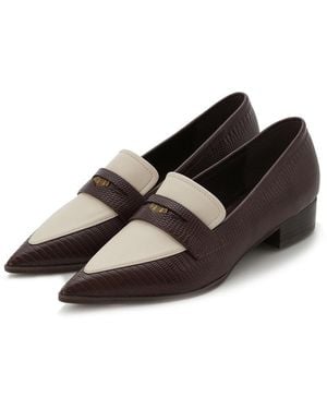 SNIDEL Flat Low Heel Pointed Toe Loafer - Brown
