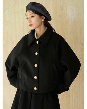 SNIDEL Stand Collar Metal Button Jacket - Black