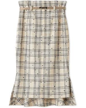 SNIDEL Belted Mid-Length Pencil Skirt - Natural