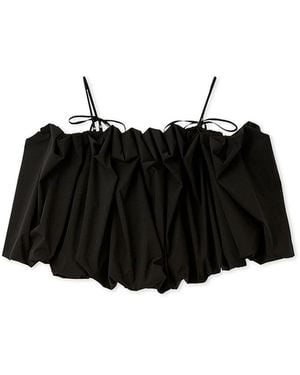 SNIDEL Off-Shoulder Balloon Sleeve Blouse - Black