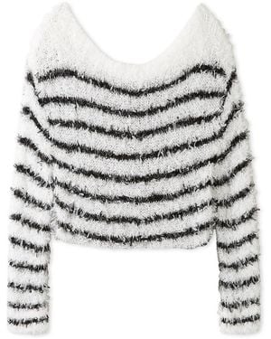 SNIDEL Fluffy Boat Neck Knit Sweater - Gray